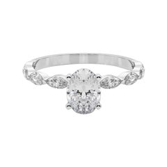 GIA Certified 1.81 Carat Oval Diamond Band Solitaire Diamond Ring