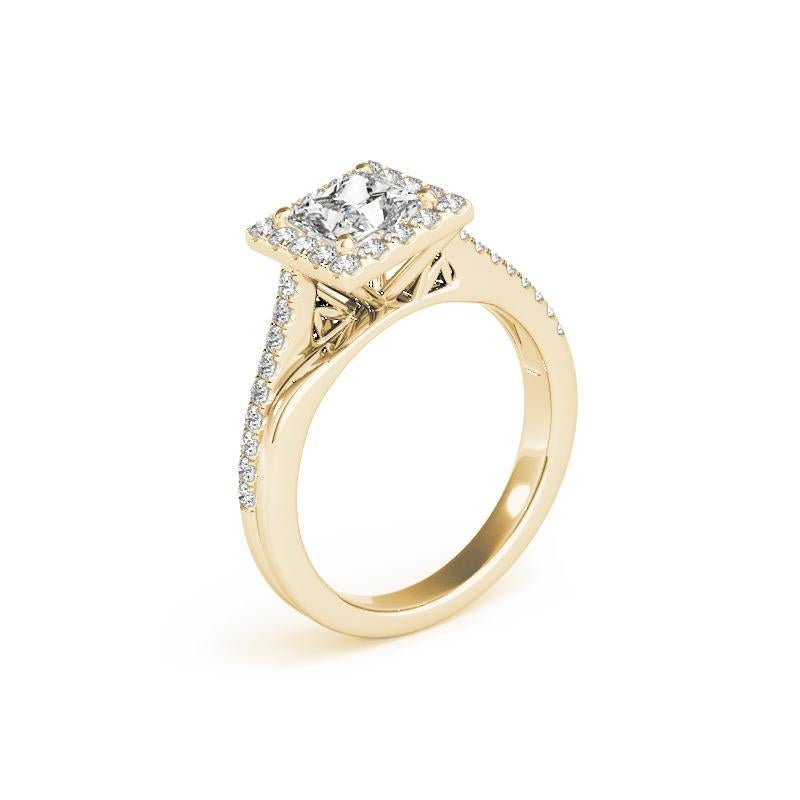 Donna GIA Certified 1.81 Carat Princess Square Halo Modern Diamond Ring in vendita