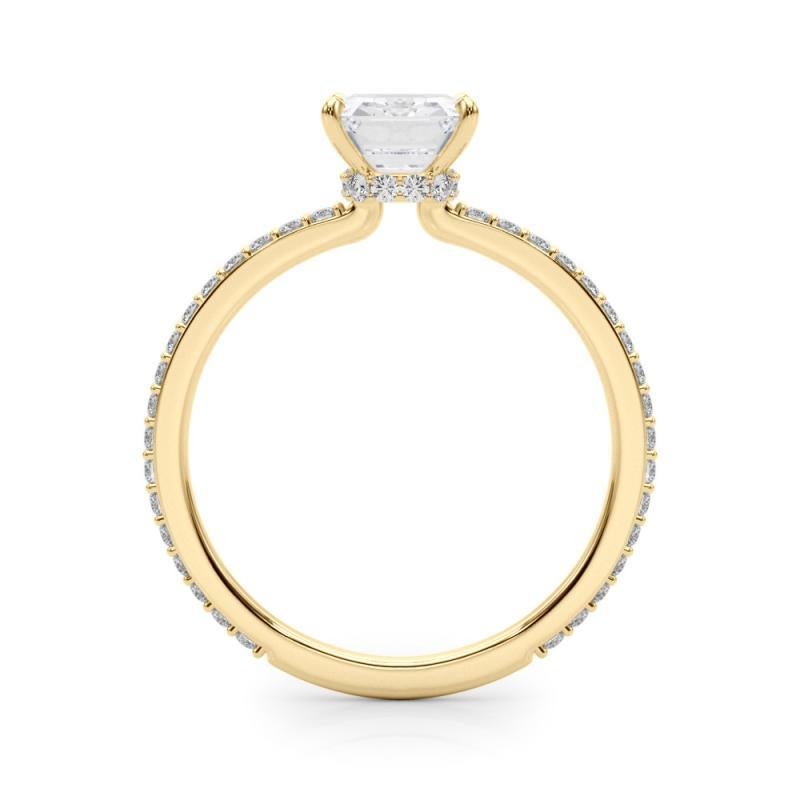 GIA Certified 1.81 Carat Radiant Hidden Halo Pave Band Diamond Ring Neuf - En vente à New York, NY