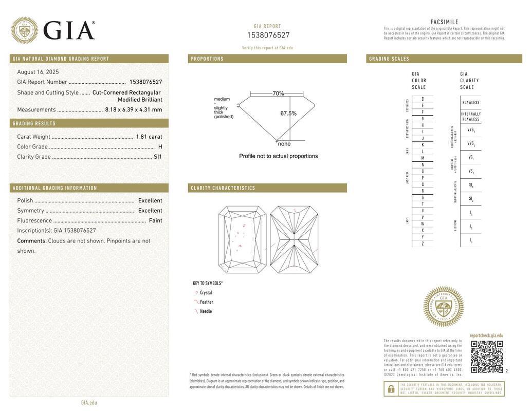 Contemporaneo Anello di diamanti a eternità parziale con radiante da 1.81 carati certificato GIA in vendita
