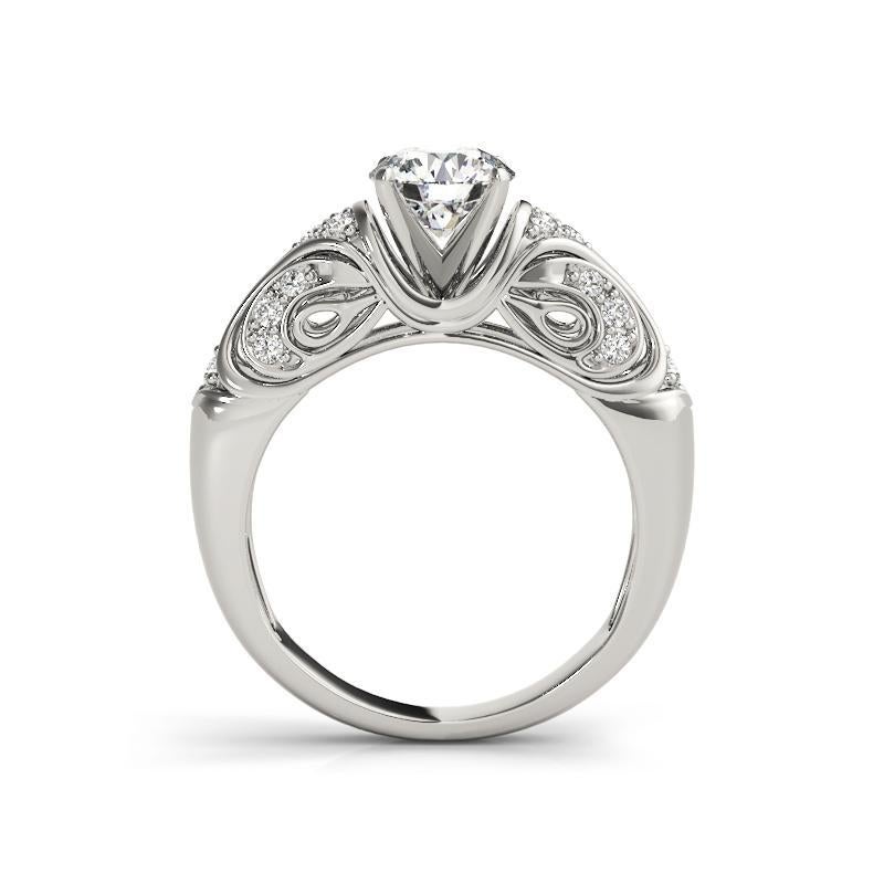 Bague à diamants certifiée GIA de 1.81 carat, de forme ronde, à volutes antiques et à dôme Neuf - En vente à New York, NY