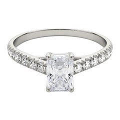 GIA Certified 1.81ct Radiant Pave Trellis Entwined Prong Diamond Ring