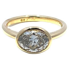 GIA-Certified 1.81CTW Oval Diamond Ring in 18k Yellow Gold