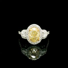 GIA Certified 1.82 Carat Fancy Light Brownish Yellow VS2 Clarity Diamond Ring
