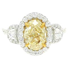 GIA Certified 1.82 Carat Fancy Light Brownish Yellow VS2 Clarity Diamond Ring