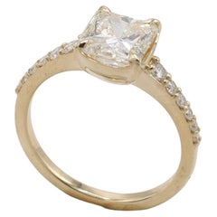 GIA Certified 1.82 Carat J SI1 Radiant Yellow Gold Natural Diamond Engagement Ri