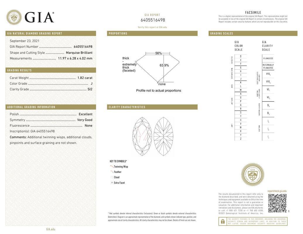 Contemporaneo Anello di diamanti vintage con fascia a grani marcati certificato GIA da 1.82 carati in vendita