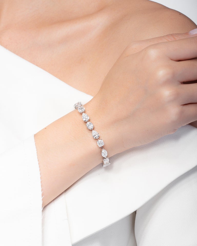 Multi shape diamond tennis bracelet Outlet
