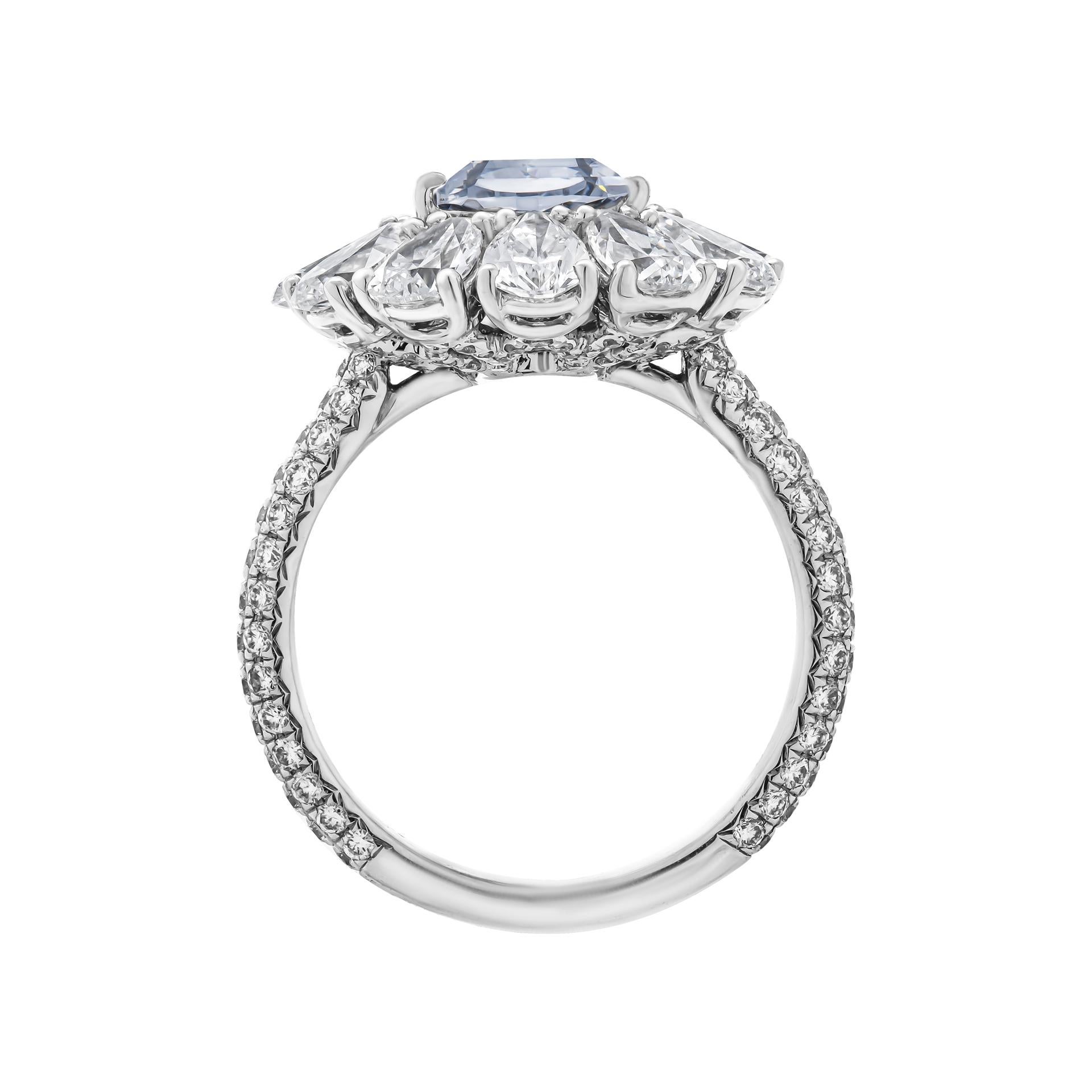 GIA-zertifizierter 1,82 Karat Fancy Vivid Blue Diamantring (Moderne)