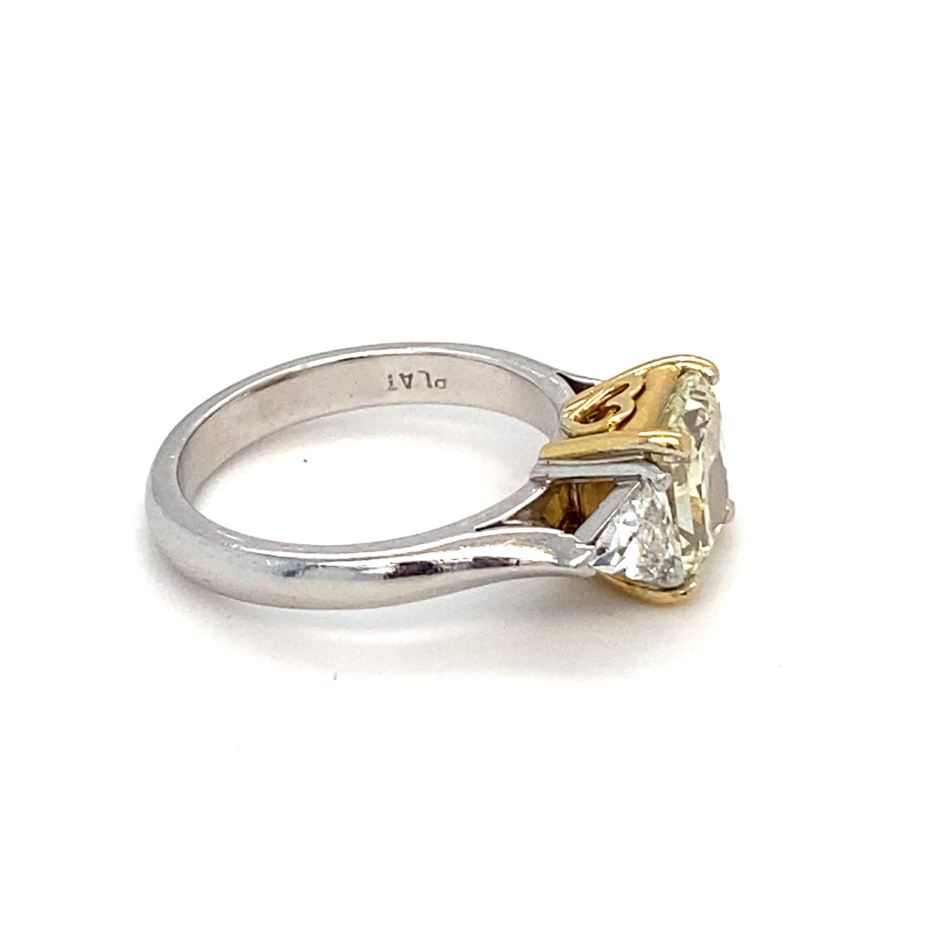 GIA Certified 1.83 Carat Natural Fancy Light Yellow Diamond Engagement Ring 5