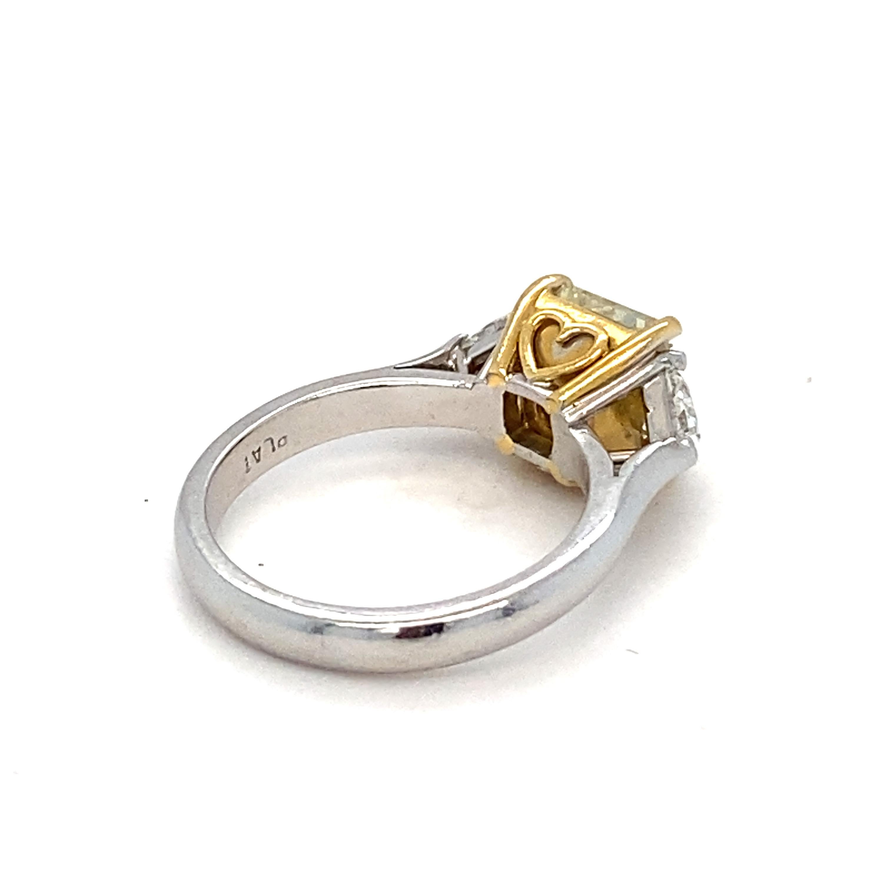 GIA Certified 1.83 Carat Natural Fancy Light Yellow Diamond Engagement Ring 10