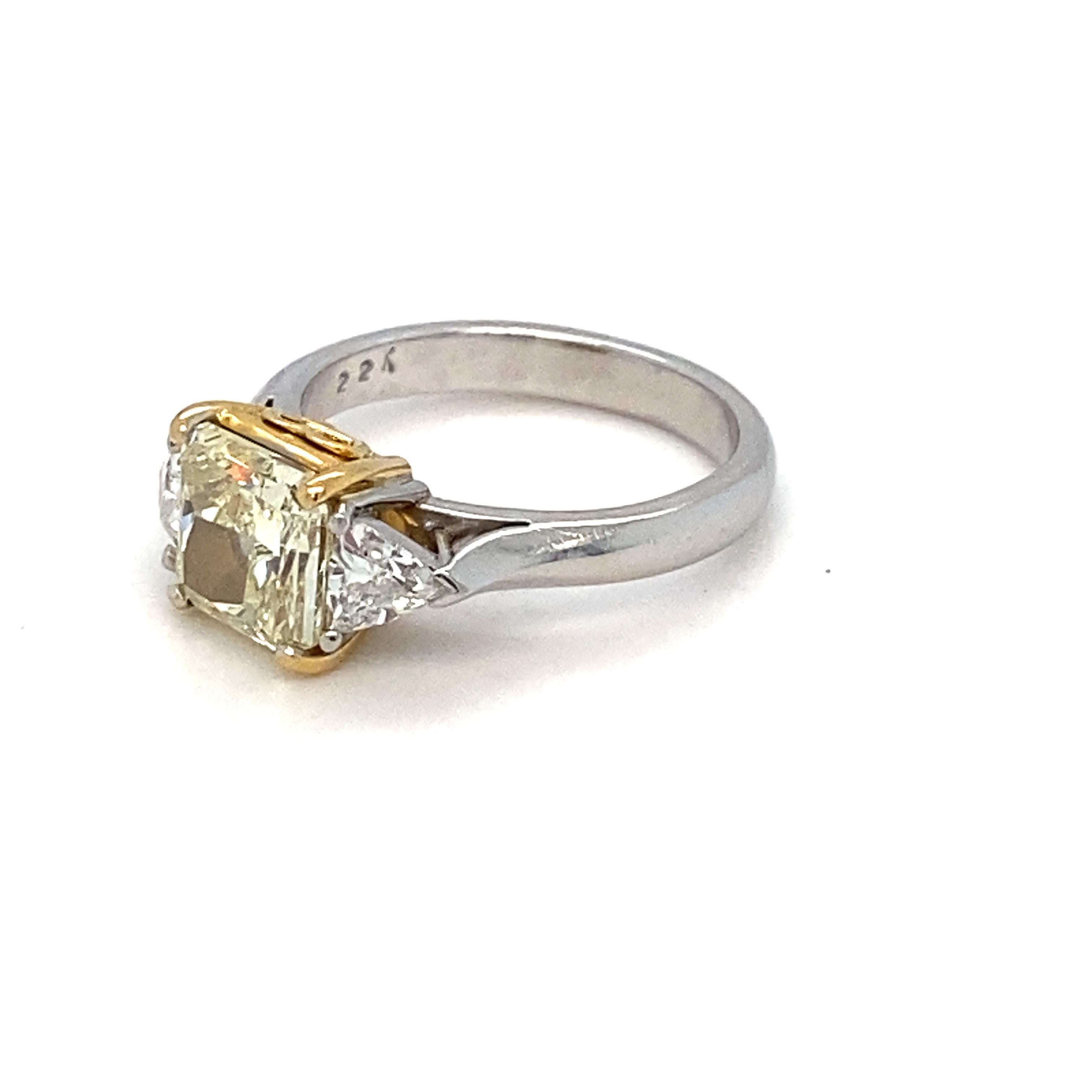 GIA Certified 1.83 Carat Natural Fancy Light Yellow Diamond Engagement Ring 13