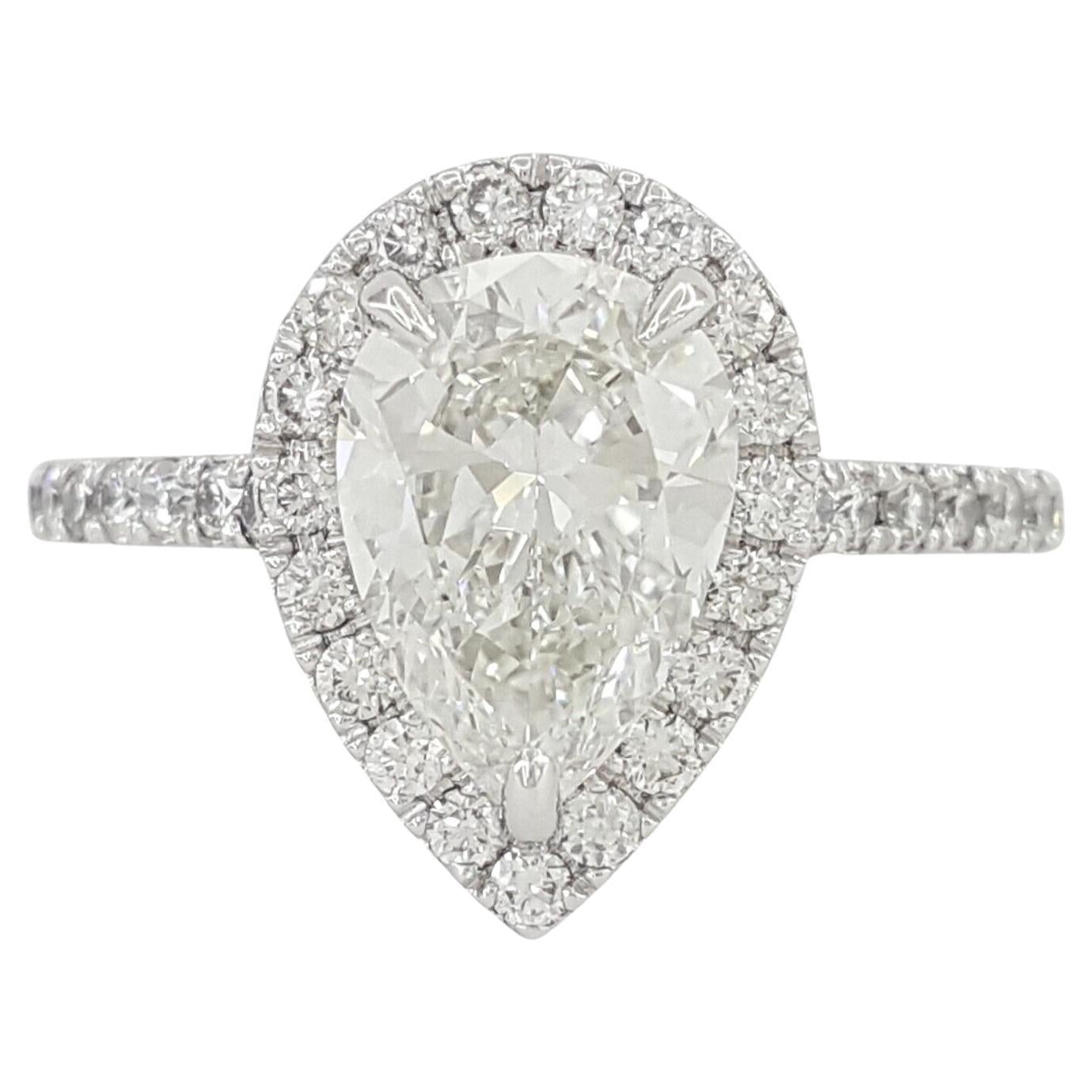 GIA Certified 1.83 Carat Pear Cut Diamond Ring For Sale