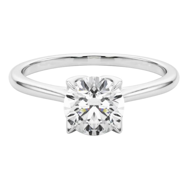 Bague diamant cathédrale Flower Bloom certifiée GIA 1.83 carats ronds