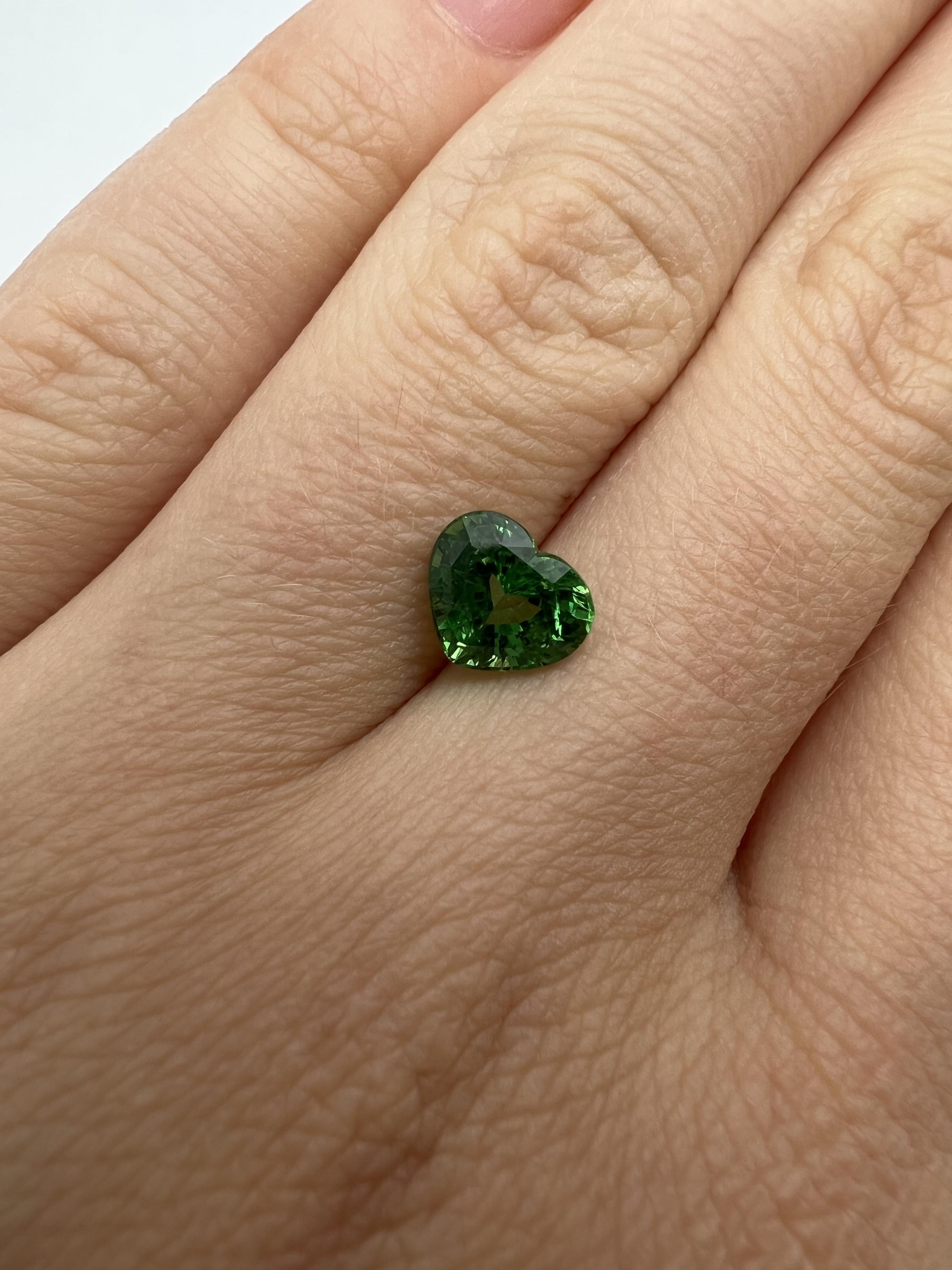 Women's or Men's GIA Certified 1.83 Ct Natural Round Tsavorite for Jewelry Making, Garnet Stone For Sale