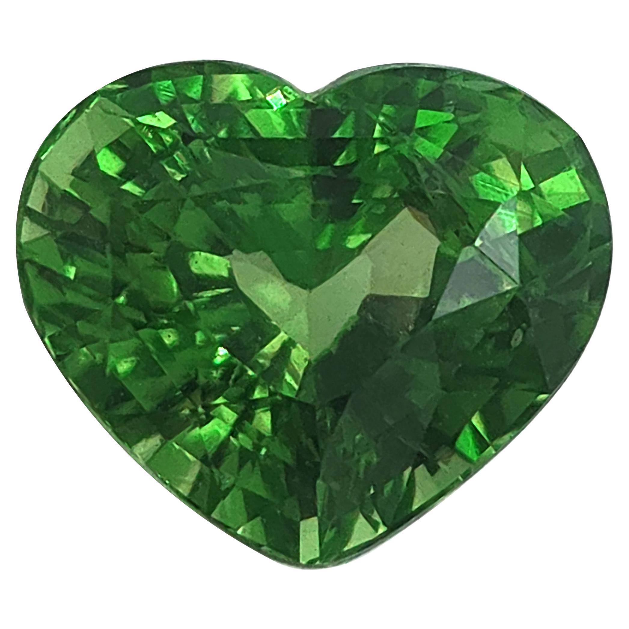 GIA Certified 1.83 Ct Natural Round Tsavorite for Jewelry Making, Garnet Stone For Sale