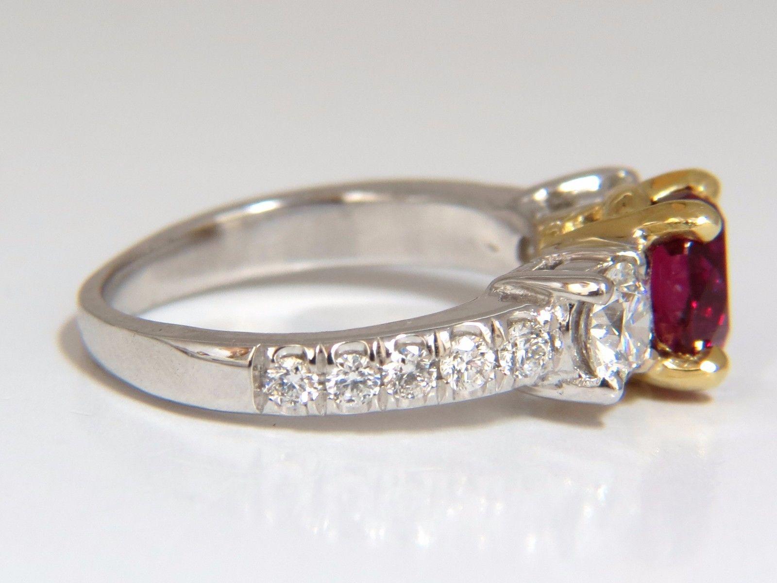 GIA Certified 1.83ct oval cut pigeons blood red ruby 1.02ct diamonds ring 18kt 1