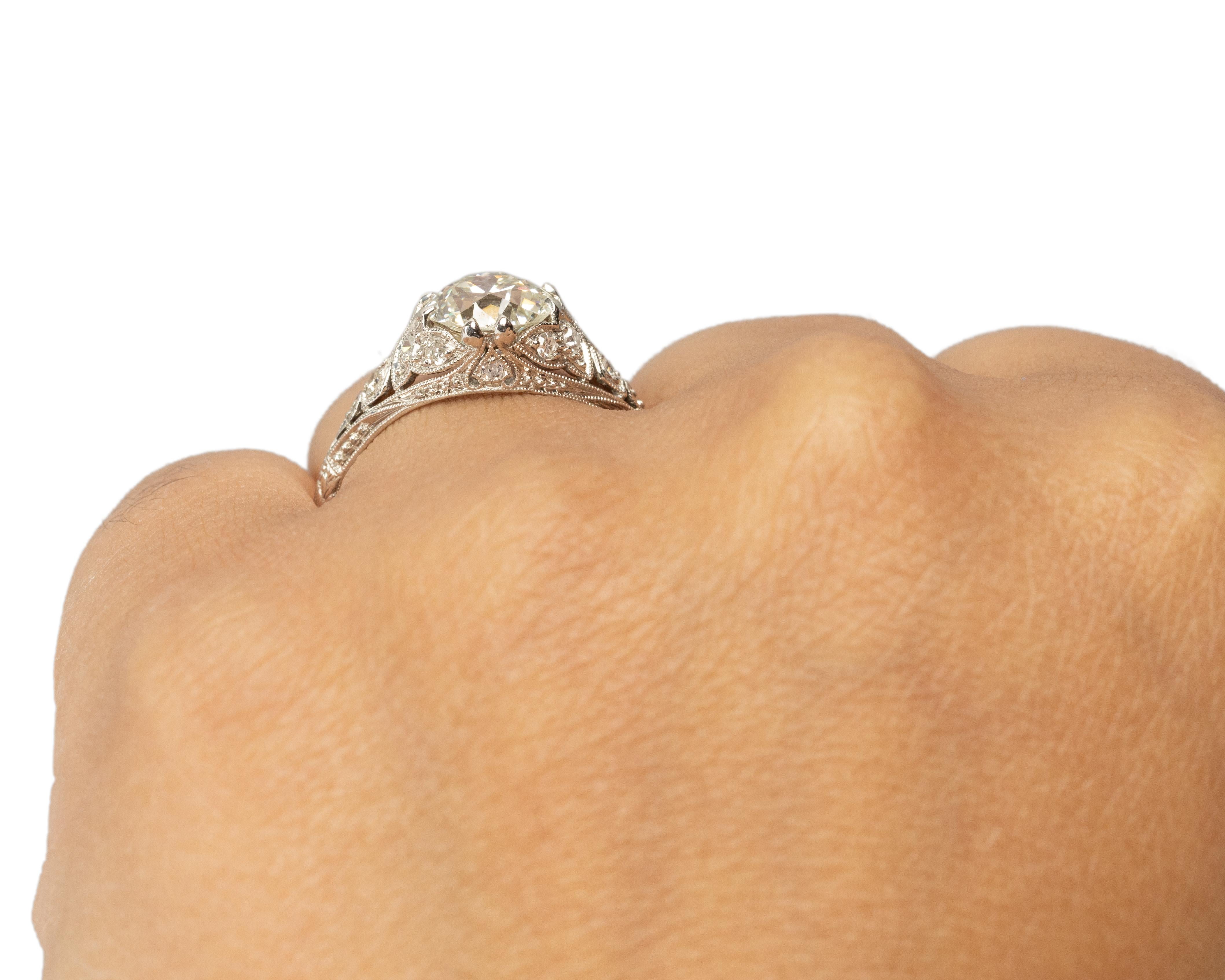 GIA-zertifizierter 1,84 Karat Art Deco Diamant Platin Verlobungsring Damen im Angebot
