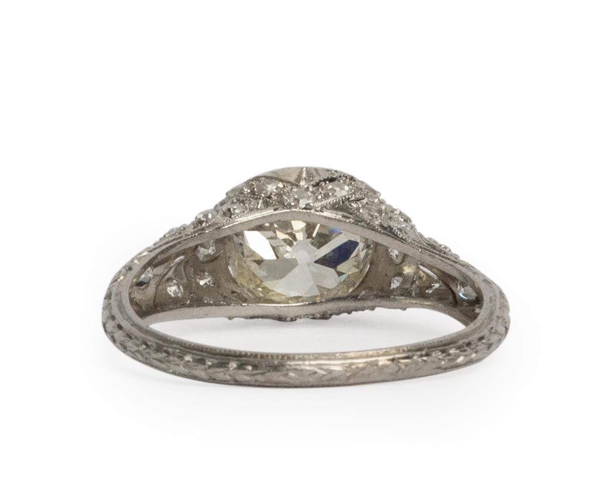 Edwardian GIA Certified 1.84 Carat Diamond Platinum Engagement Ring