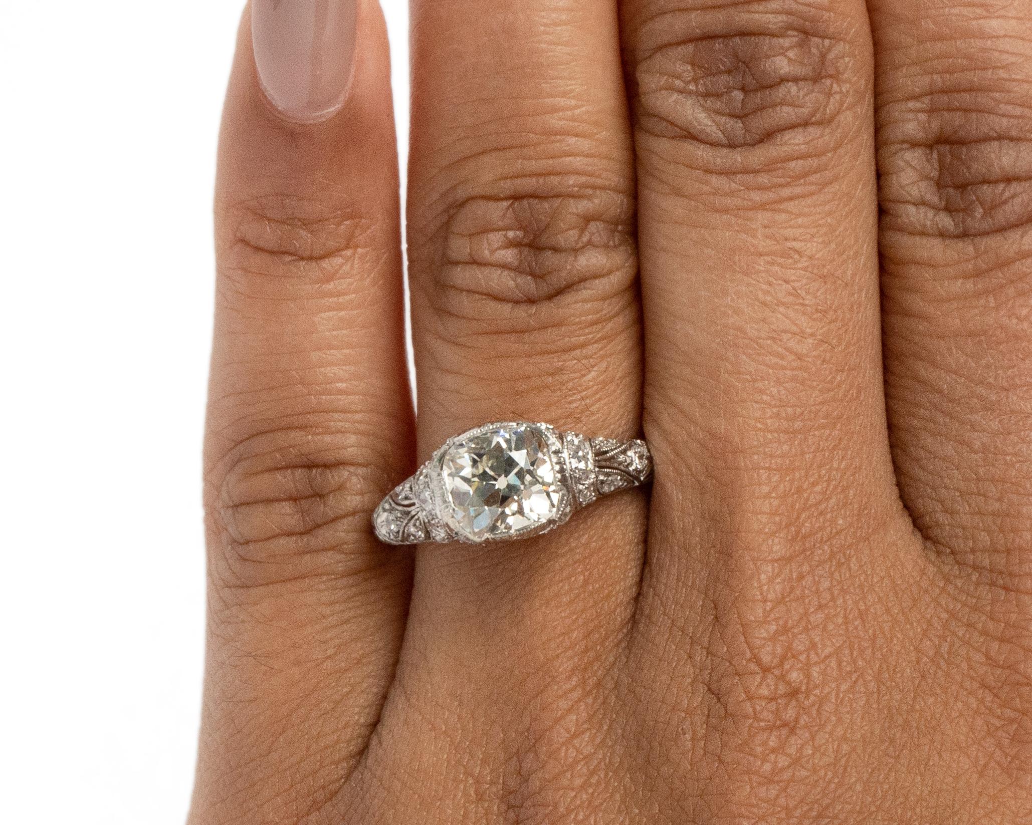 GIA Certified 1.84 Carat Diamond Platinum Engagement Ring In Good Condition In Atlanta, GA