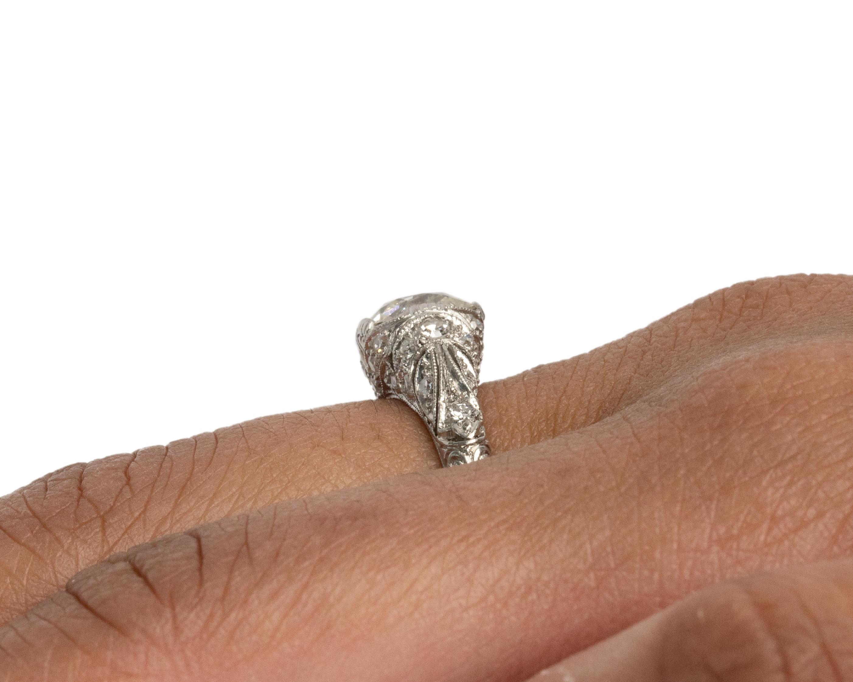 Women's or Men's GIA Certified 1.84 Carat Diamond Platinum Engagement Ring