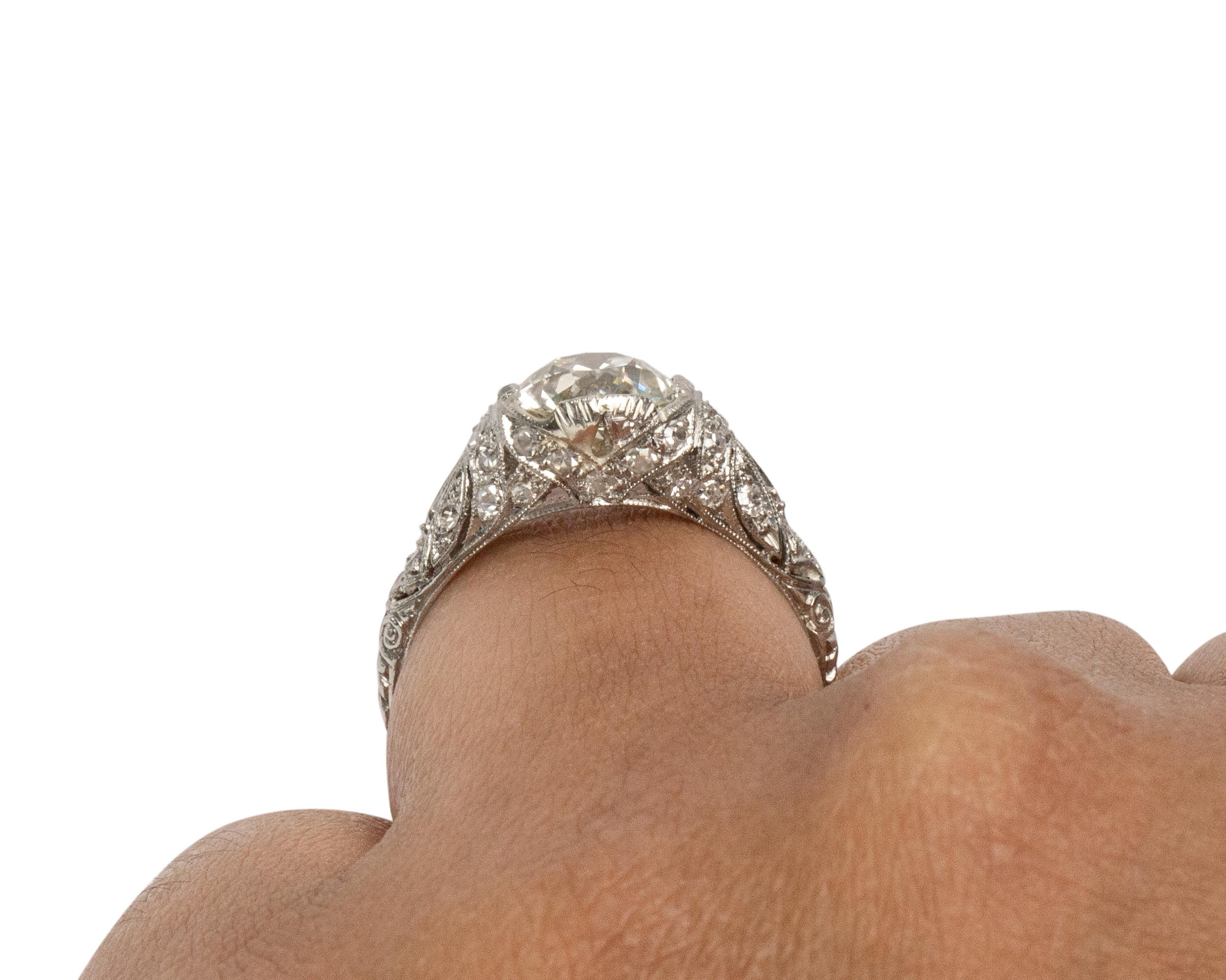GIA Certified 1.84 Carat Diamond Platinum Engagement Ring 1