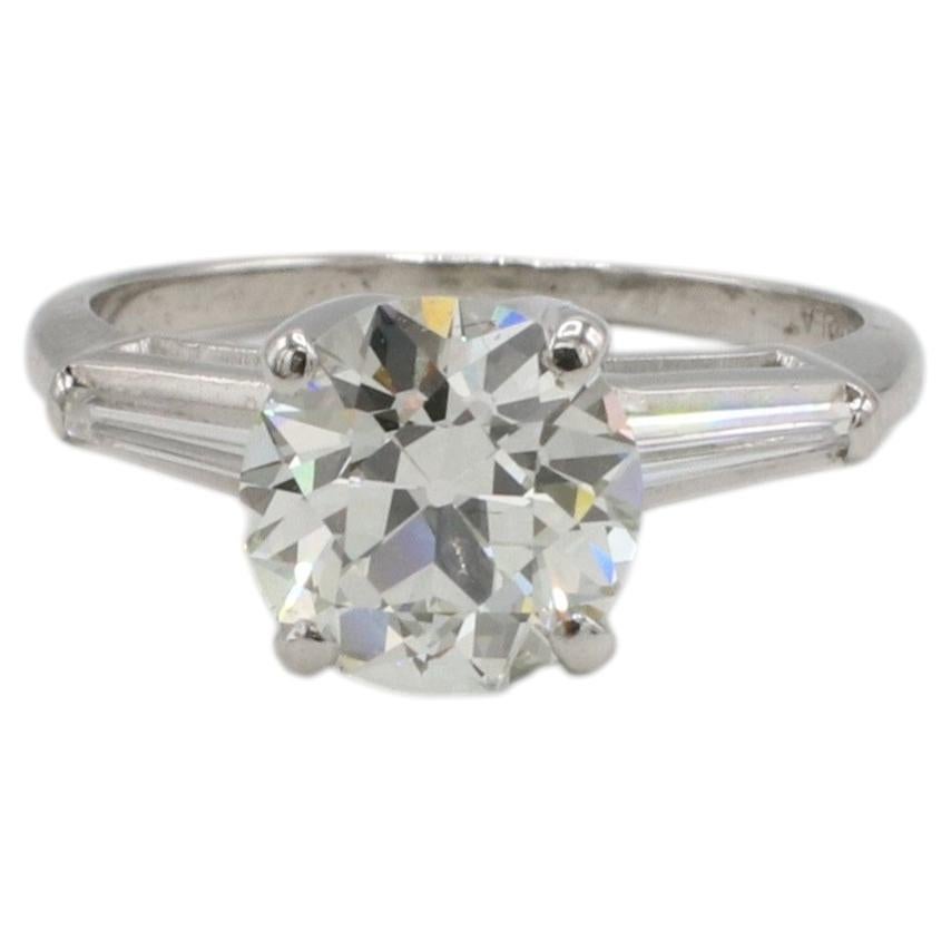 GIA Certified 1.84 Carat K VS1 Old European Cut Natural Diamond Engagement Ring