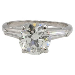 GIA Certified 1.84 Carat K VS1 Old European Cut Natural Diamond Engagement Ring