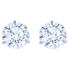 GIA Certified 1.84 Carat Round Cut Diamond Stud Earrings