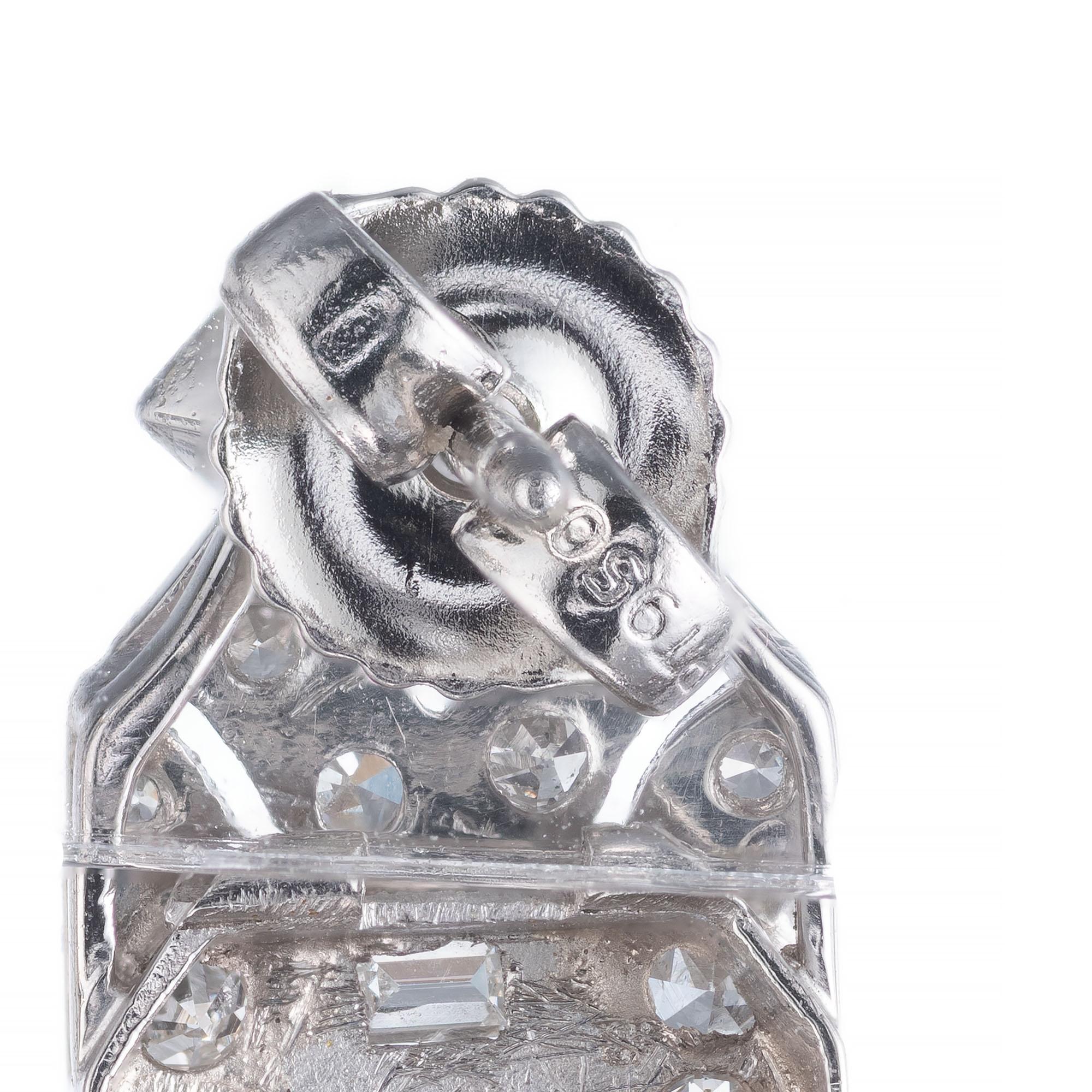 GIA zertifiziert 1,84 Karat Saphir Diamant Platin Art Deco Ohrhänger im Zustand „Gut“ im Angebot in Stamford, CT