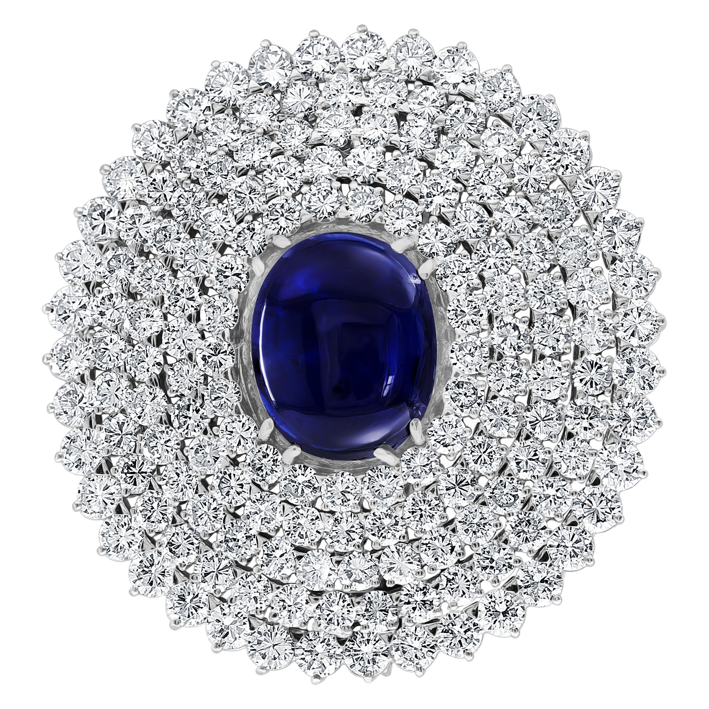 GIA-zertifiziert 18,41 Karat Saphir & 21 Karat Diamant VVS/E-F Farbe Pin Set 18 KWG im Angebot 7