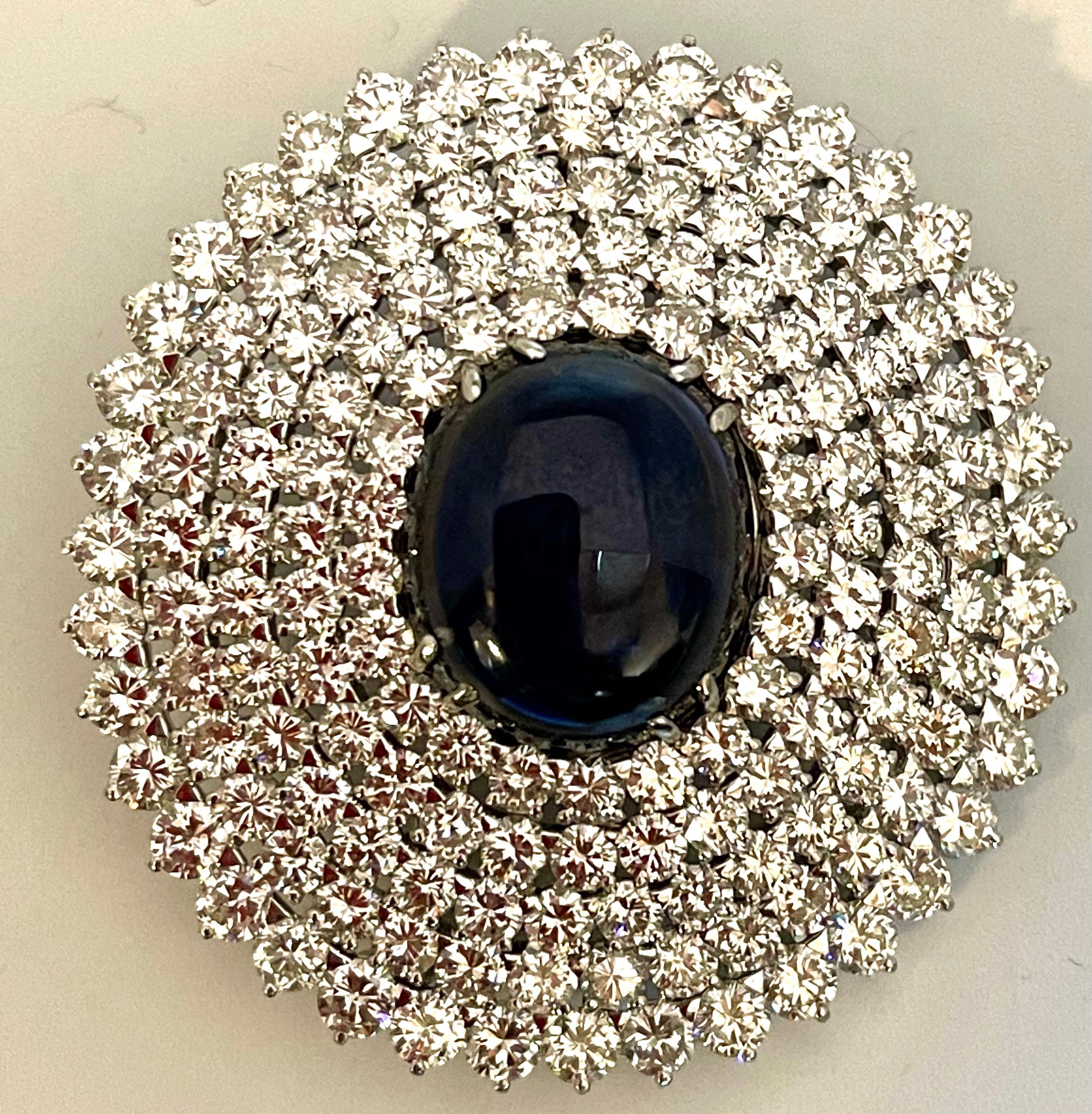 GIA-zertifiziert 18,41 Karat Saphir & 21 Karat Diamant VVS/E-F Farbe Pin Set 18 KWG im Zustand „Hervorragend“ im Angebot in New York, NY