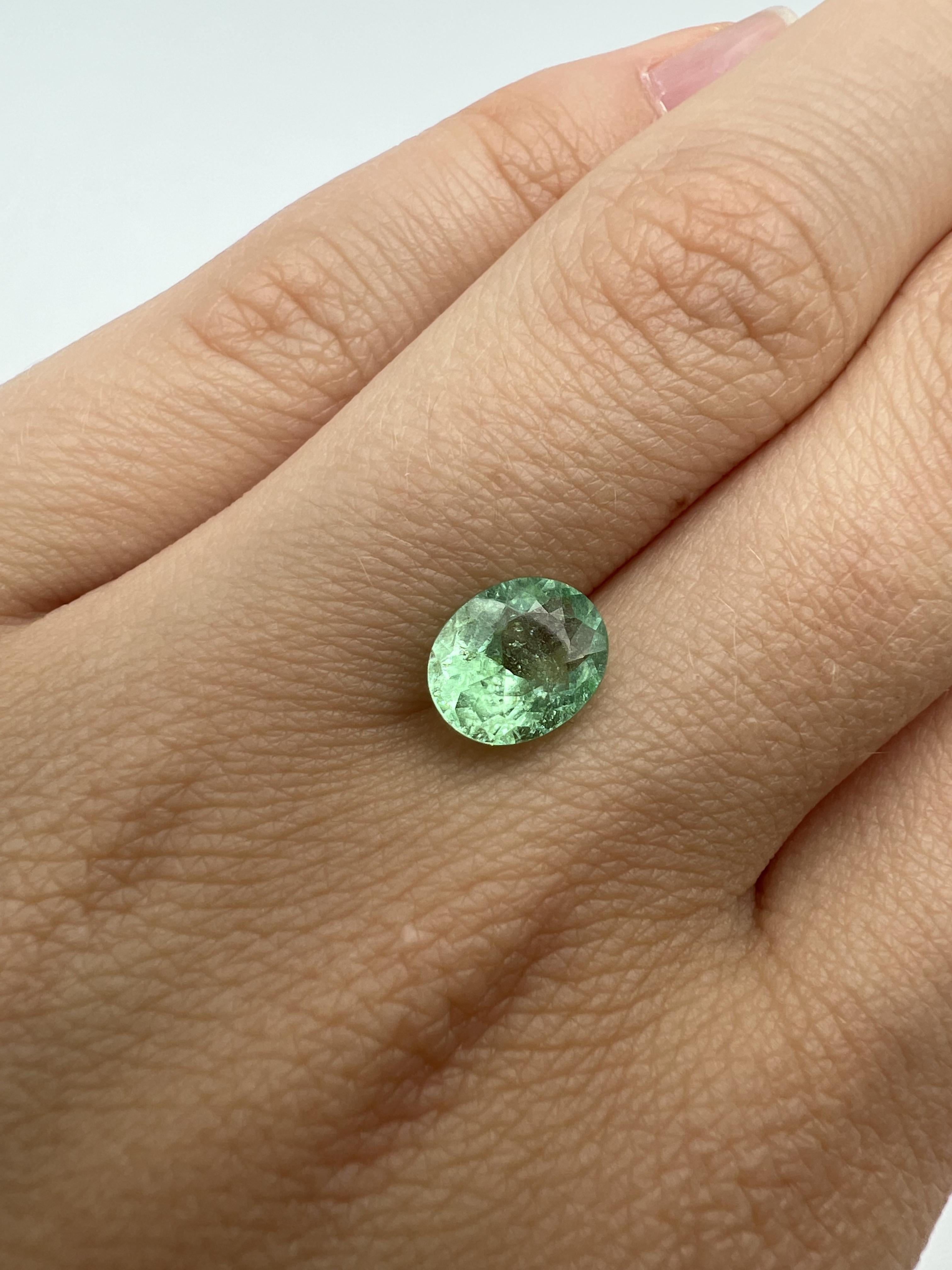 Brilliant Cut Natural Green Mozambique Paraiba Tourmaline 1.84 carats with GIA Report For Sale
