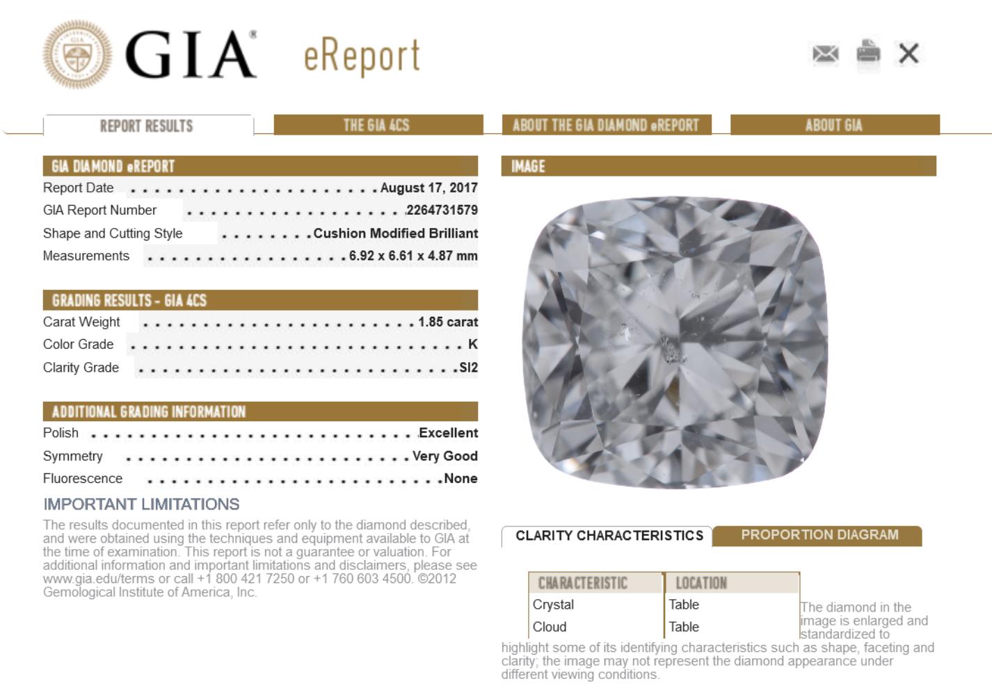GIA Certified 1.85 Carat Cushion Cut Diamond 14k Rose Gold Halo Engagement Ring 4
