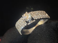 GIA-zertifiziert 1,85 Karat D/IF Runde Diamanten Drei-Reihen-Verlobungsring 18K Gold