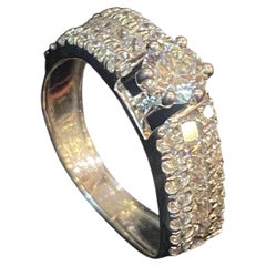 GIA-zertifiziert 1,85 Karat D/IF Runde Diamanten Drei-Reihen-Verlobungsring 18K Gold