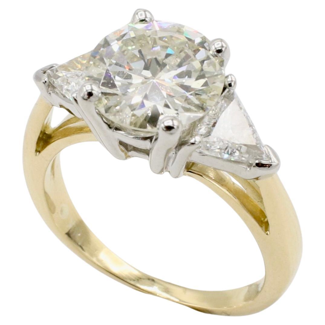 GIA Certified 1.85 Carat N SI2 Transitional Cut Natural Diamond Three-Stone Ring