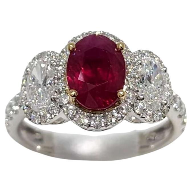 Anello con diamante di Burma certificato GIA da 1.86 carati in platino
