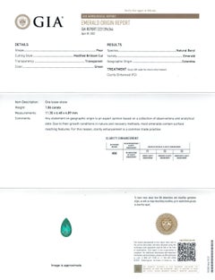 Natural Green Colombian Emerald Stone 1.86 carats with GIA Report / JupiterGem