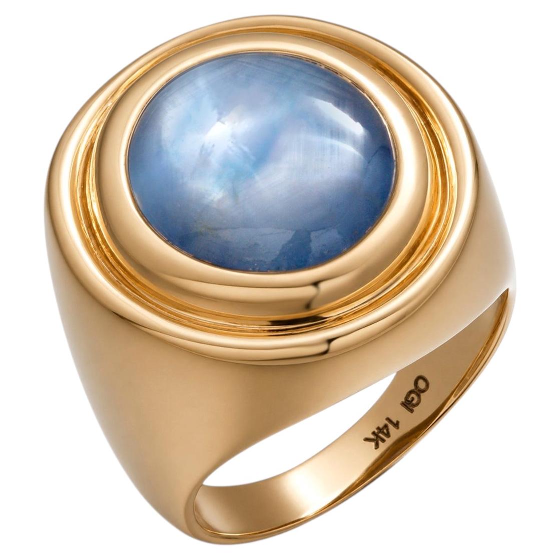 GIA bescheinigt 18,66 Karat natürlichen ungeheizten Stern Saphir Ring Center Stein