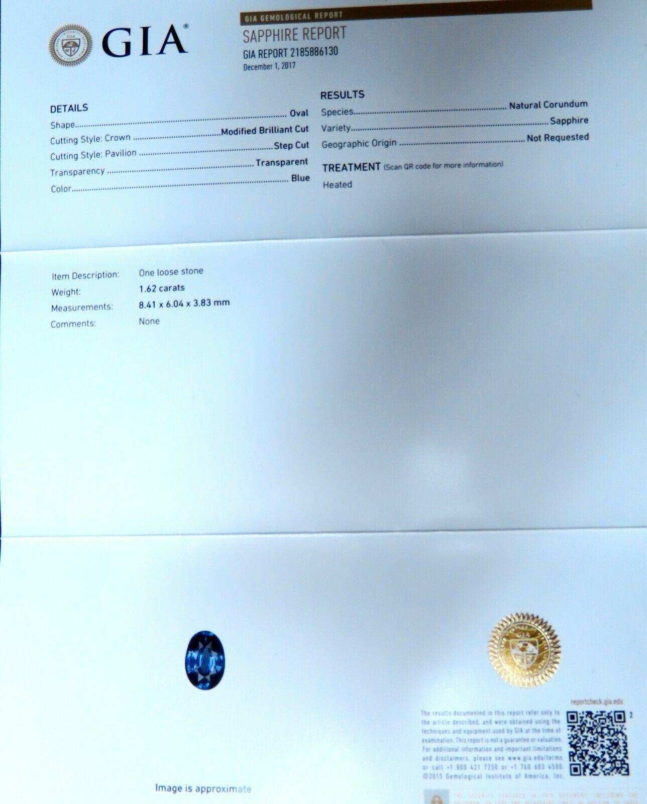 GIA-zertifizierter 1,86 Karat natürlicher Saphir-Diamant-Ring & passender Ewigkeitsring im Angebot 3