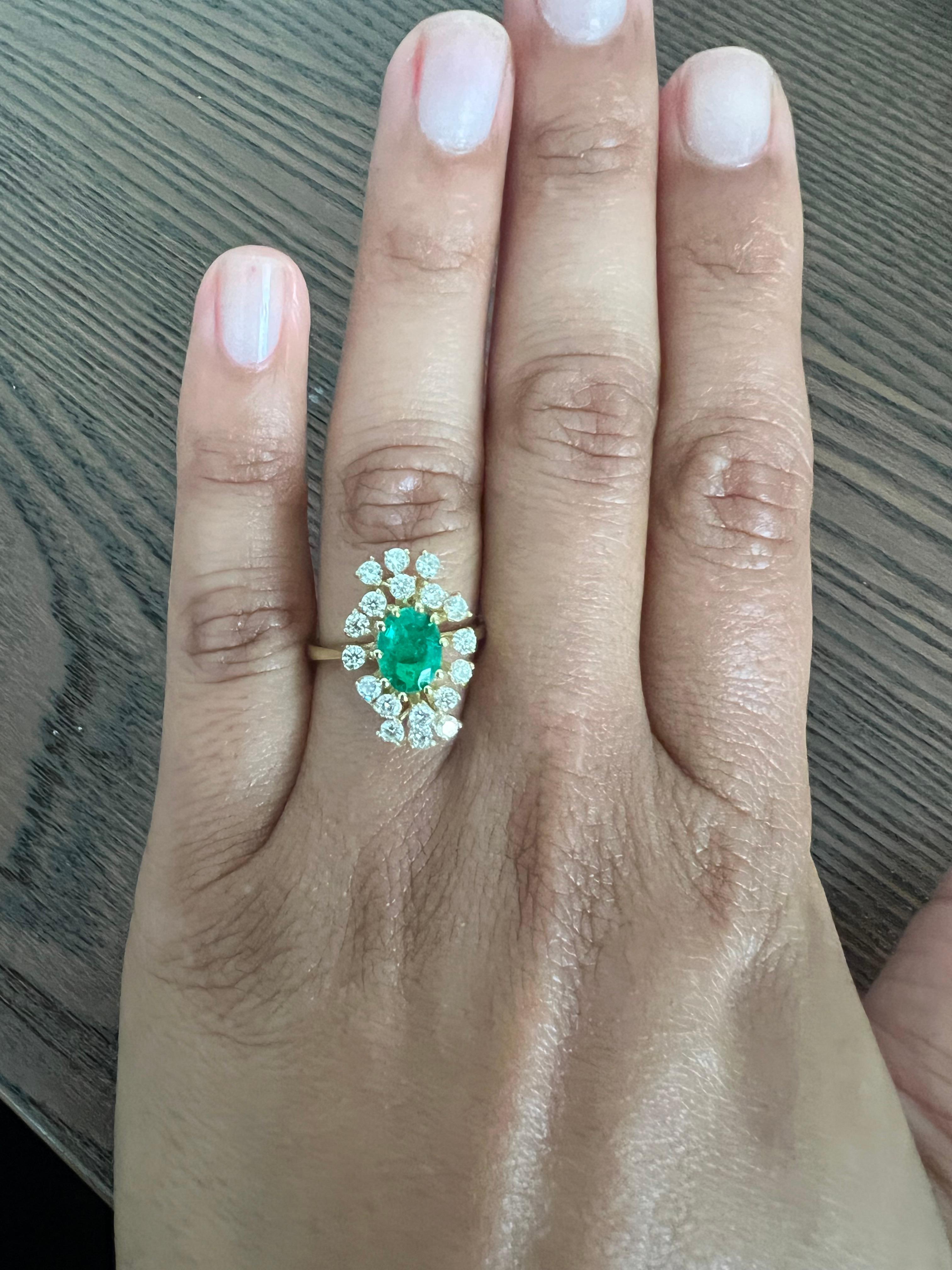 De las mujeres GIA Certified 1.87 Carat Natural Emerald Diamond Yellow Gold Ring en venta