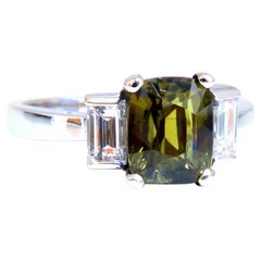 GIA Certificado 1.87ct Anillo de Diamantes Alejandrita de Cambio de Color Natural 14kt