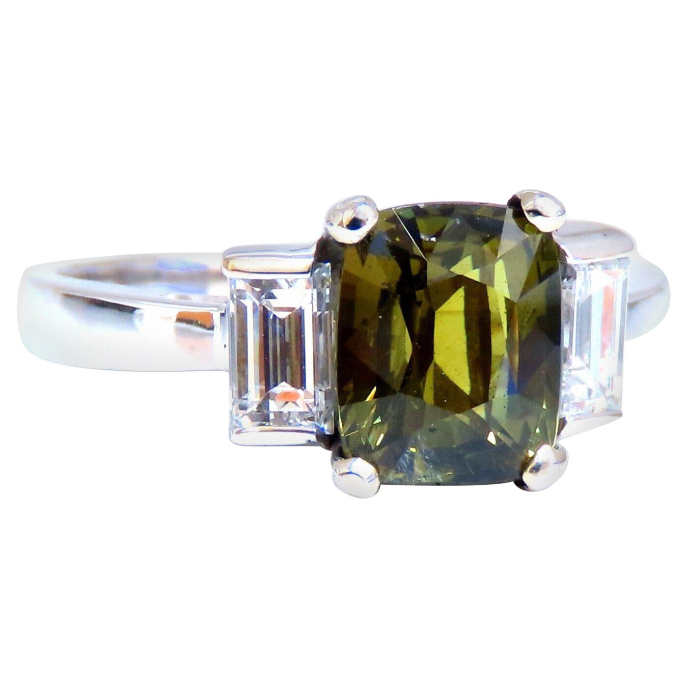 GIA Certified 1.87ct Natural Color Change Alexandrite Diamond Ring 14kt*
