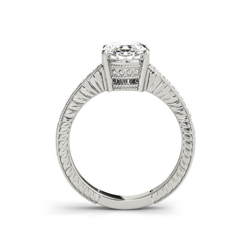 Anello con diamante ovale antico inciso a grana fine certificato GIA da 1,88 carati In condizioni Nuovo in vendita a New York, NY