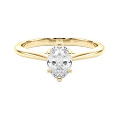 Anello con diamante rosa solitario ovale a più punte certificato GIA da 1.88 carati