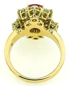 GIA-zertifizierter 1,88 Karat Rubin-Diamant-Goldring