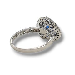 GIA Certified 1.88 Carat Sapphire Round Diamond White Gold Ring