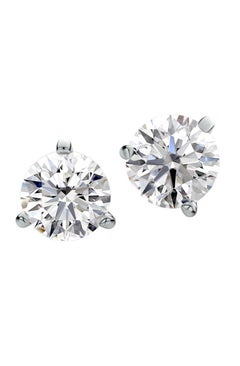 GIA Certified 1.88 Ct D/IF Diamonds 18K Gold Earrings