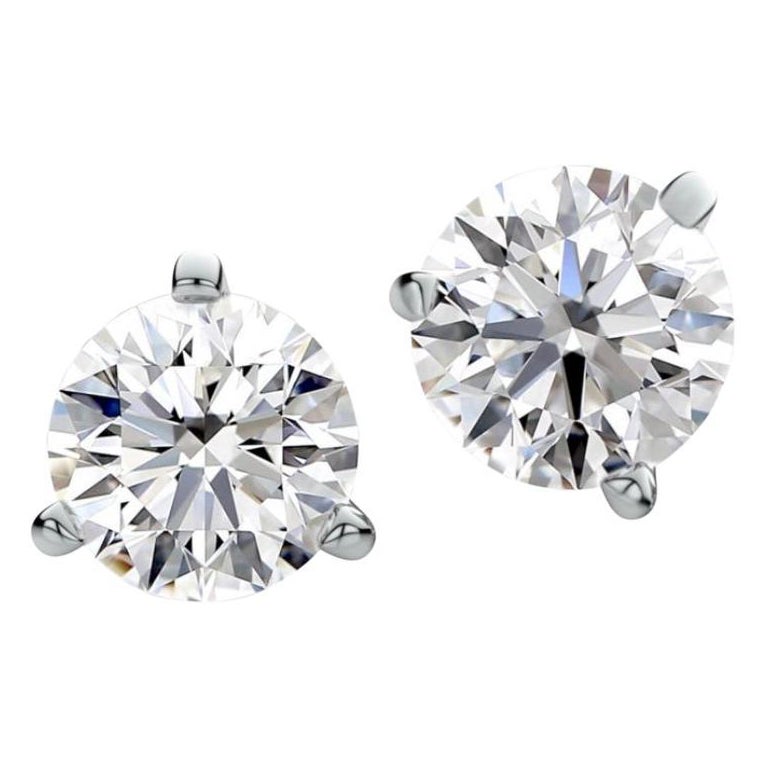 Orecchini in oro 18 carati con diamanti D/IF da 1,88 carati certificati GIA